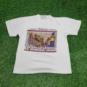 Vintage 90s Ancient Reggae Shirt Women Large 20x22 White